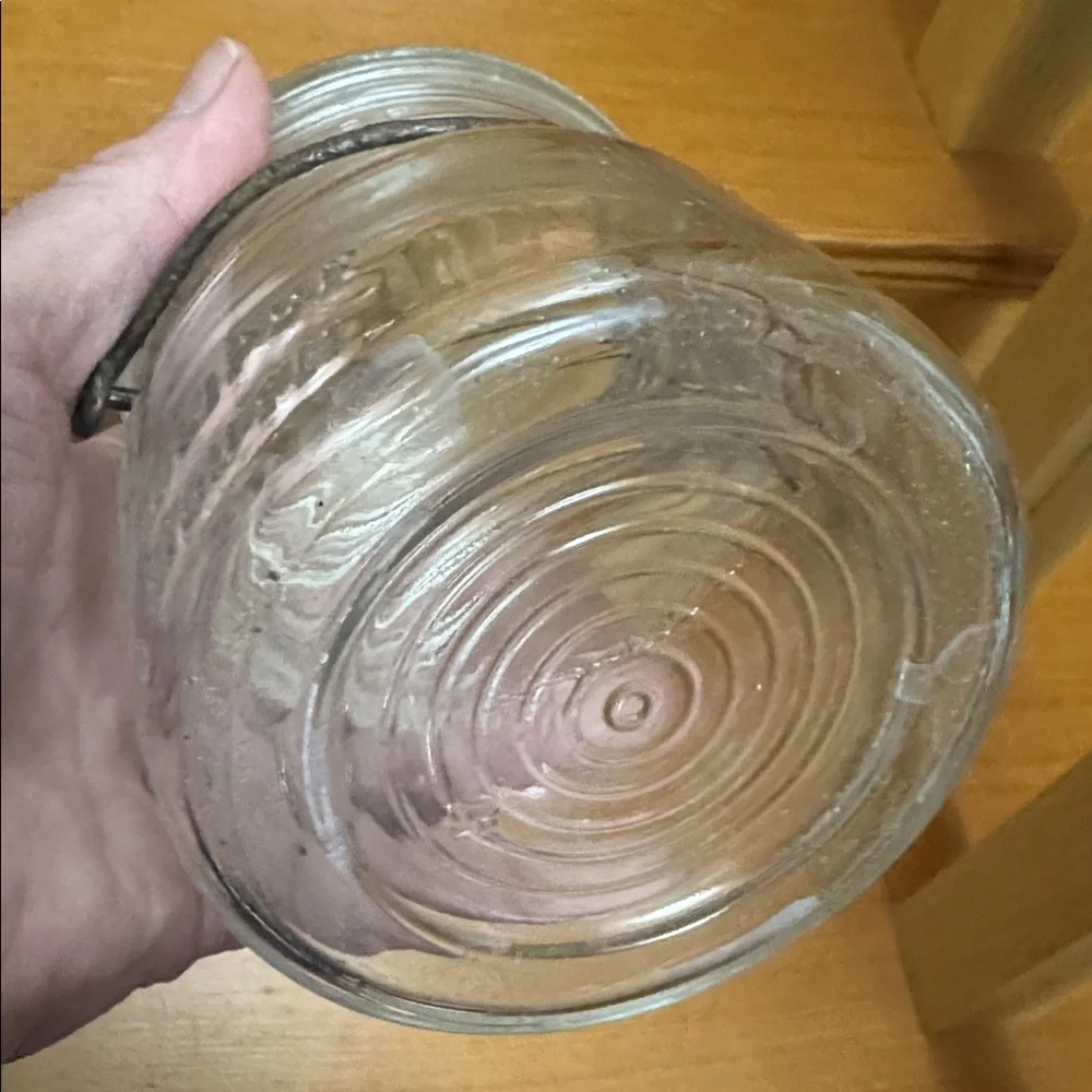 VTG Wide Mouth Ball Clear Glass Jar with Wire Closure